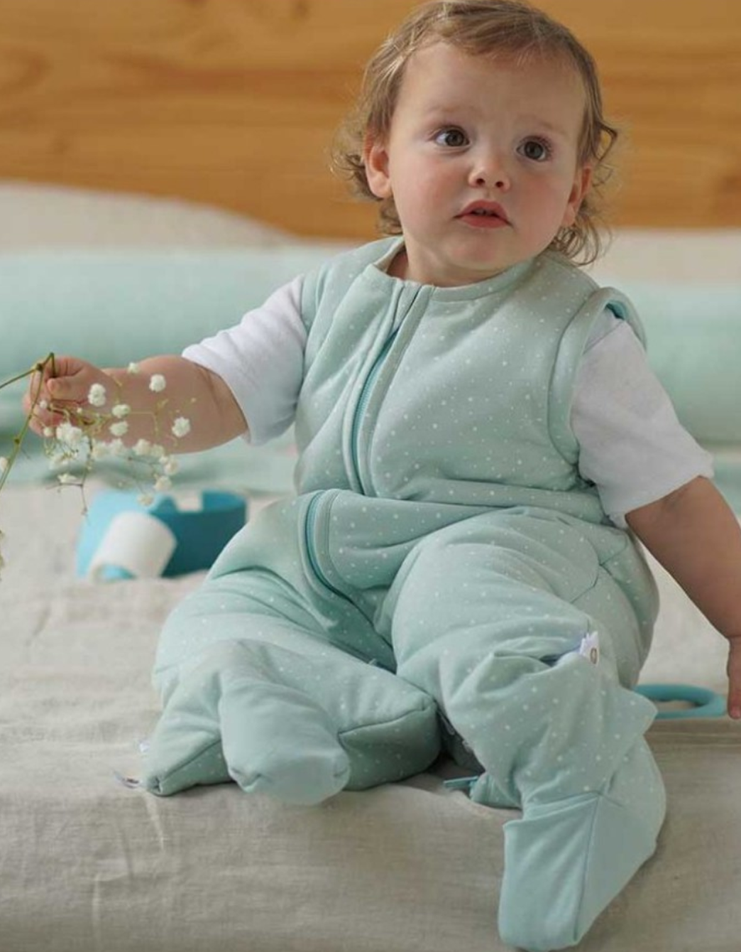 ▷ Pijama de Entretiempo TOG 1,5 Mint Dots para Bebé - Petite Marmotte