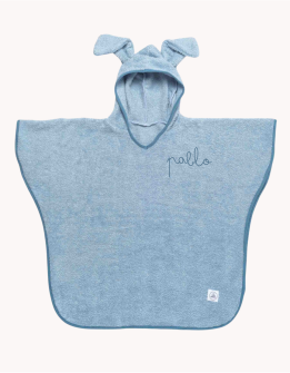 poncho de toalla azul personalizada_petite marmotte