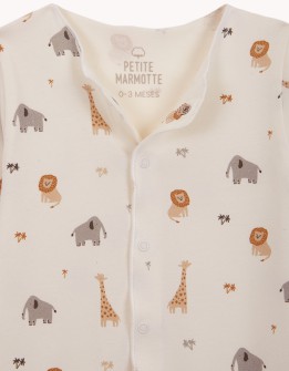 pijama primera puesta bebé estampado animales - Petite Marmotte