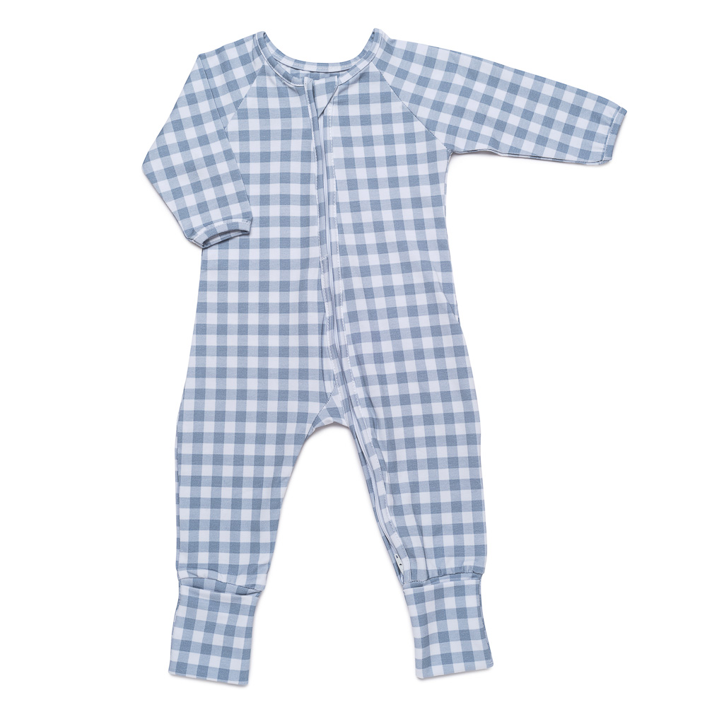 pijama vichy gris personalizable petite marmotte