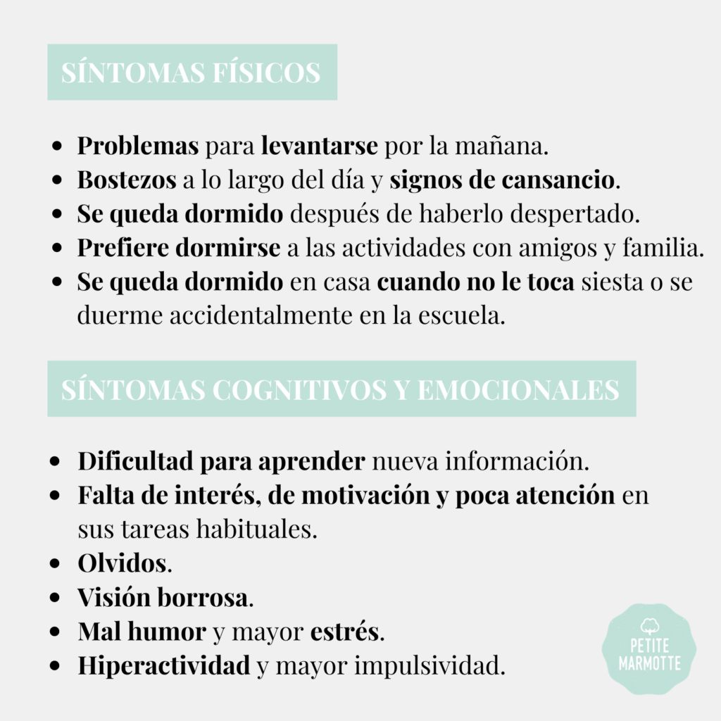 sintomas falta de sueño