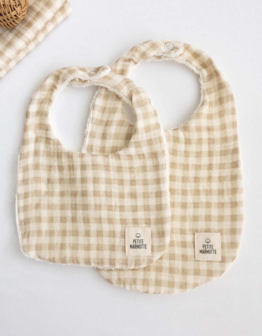 Babero muselina Vichy Sand pequeño