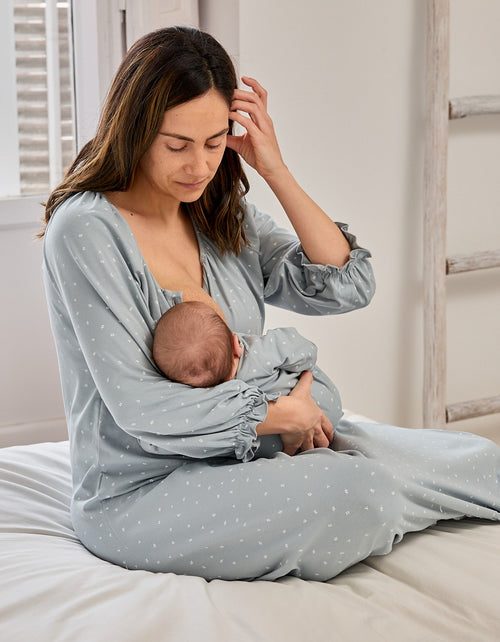 Camisón maternidad Hojas Blancas