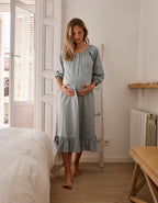 Camisón maternidad Hojas Blancas