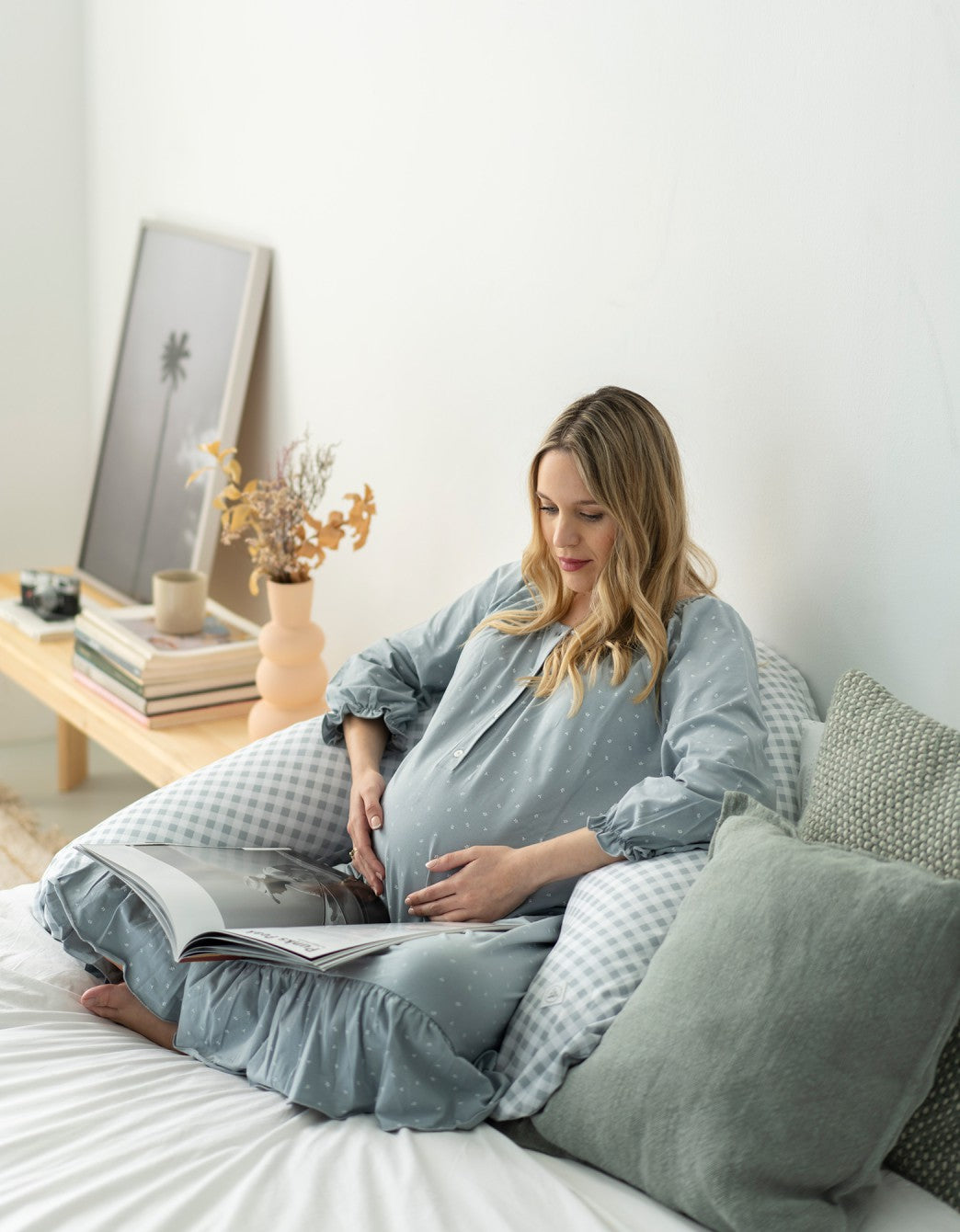 Cojín de maternidad XL Vichy Gris