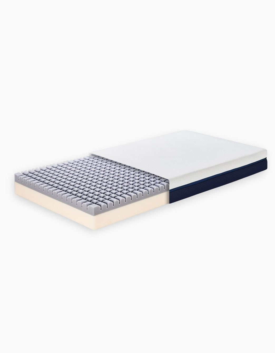 Estructura multicapa del colchón de cuna Care con núcleo perfilado para una mejor ventilación.