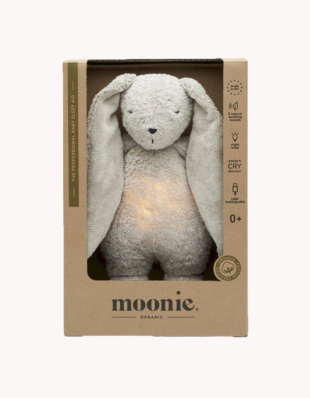 Conejito polar gris con luz y sonido en caja regalo para bebé Petite Marmotte