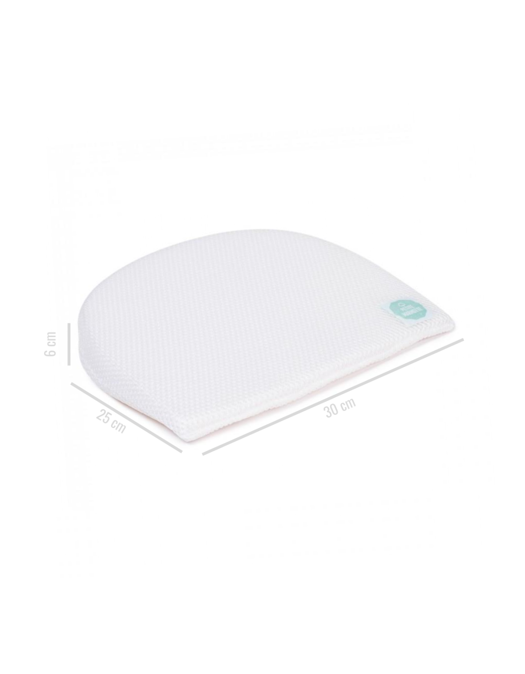 Cojín antirreflujo ergonómico para capazo de bebé, con inclinación suave y medidas 30 x 25 x 6 cm, ideal para favorecer una postura elevada y un descanso más confortable.