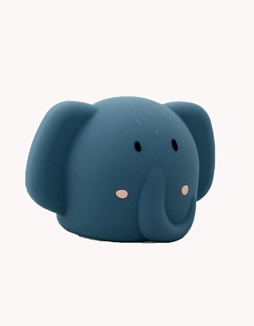Vista lateral de la luz de noche infantil Mrs Elephant con diseño de elefante, mostrando su forma ergonómica y acabado decorativo para habitaciones infantiles.