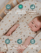 Cuna nido Safari para bebé con algodón orgánico, certificación OEKO-TEX, colchón antiácaros y funda desenfundable