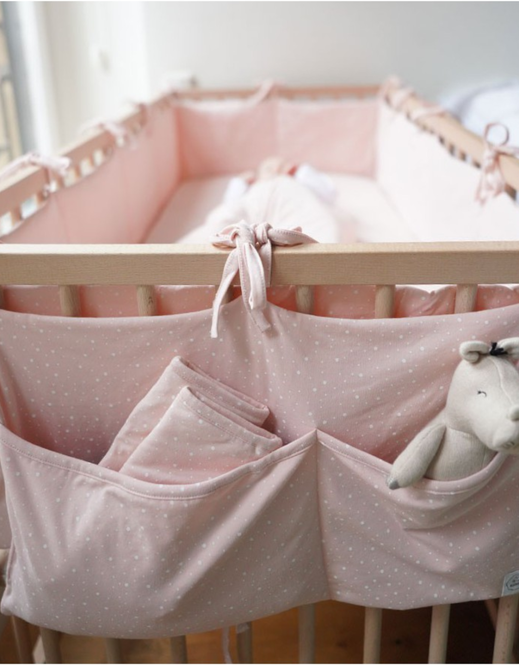 Pink Dots Crib Organizer