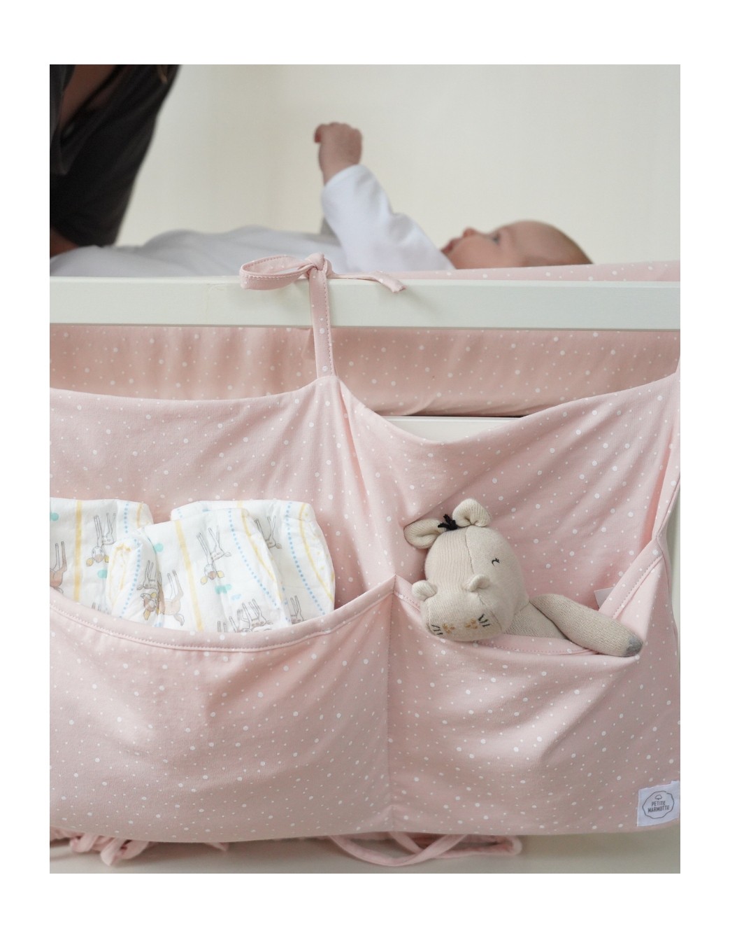Pink Dots Crib Organizer