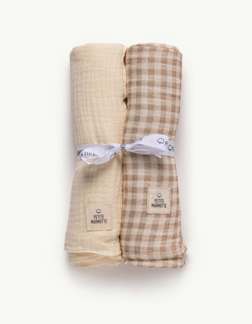 Pack Muselina Vichy Sand + Crudo
