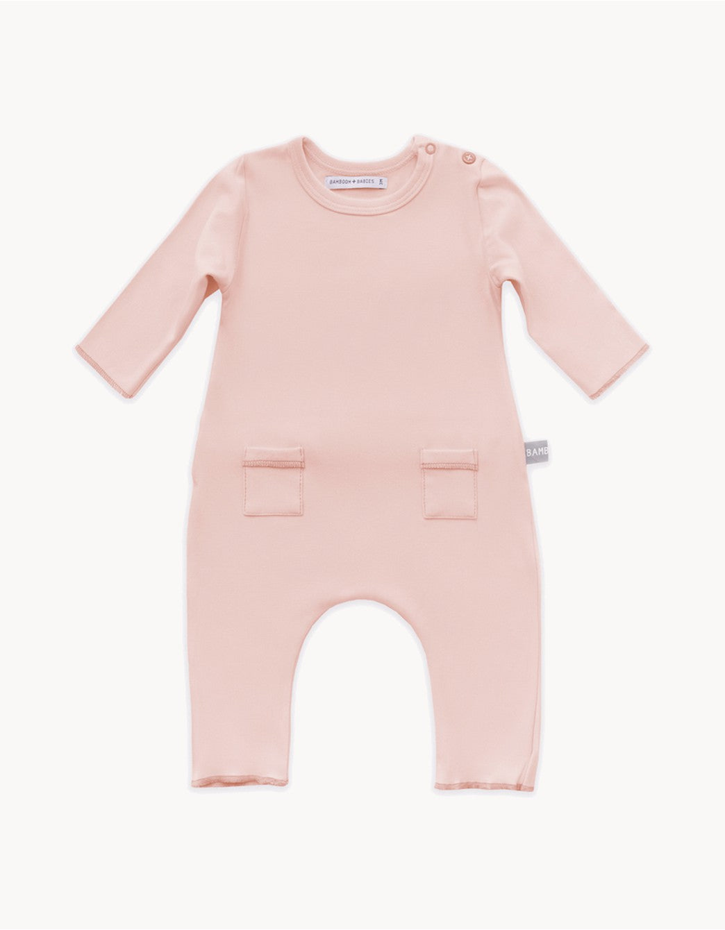 Pink bamboo baby romper