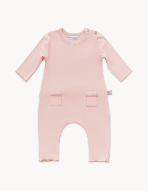 Pelele bebé bambú rosa