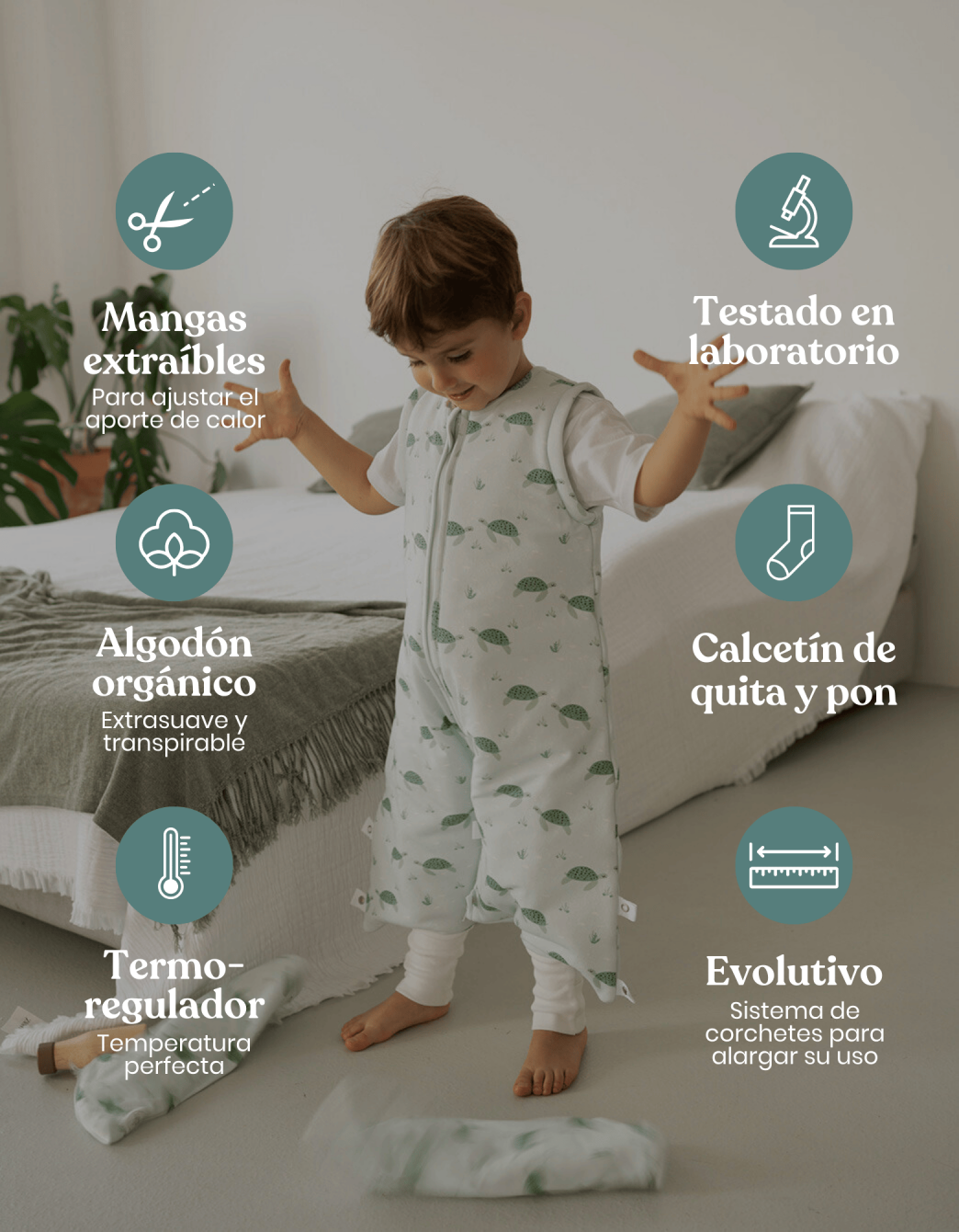 Pijama manta Entretiempo Tortugas TOG 1,5