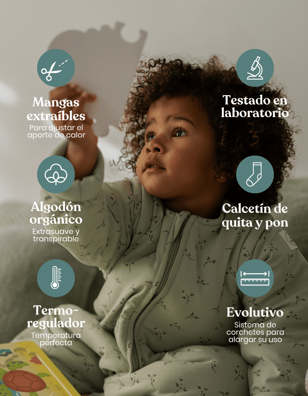 Pijama manta Entretiempo Olive TOG 1,5