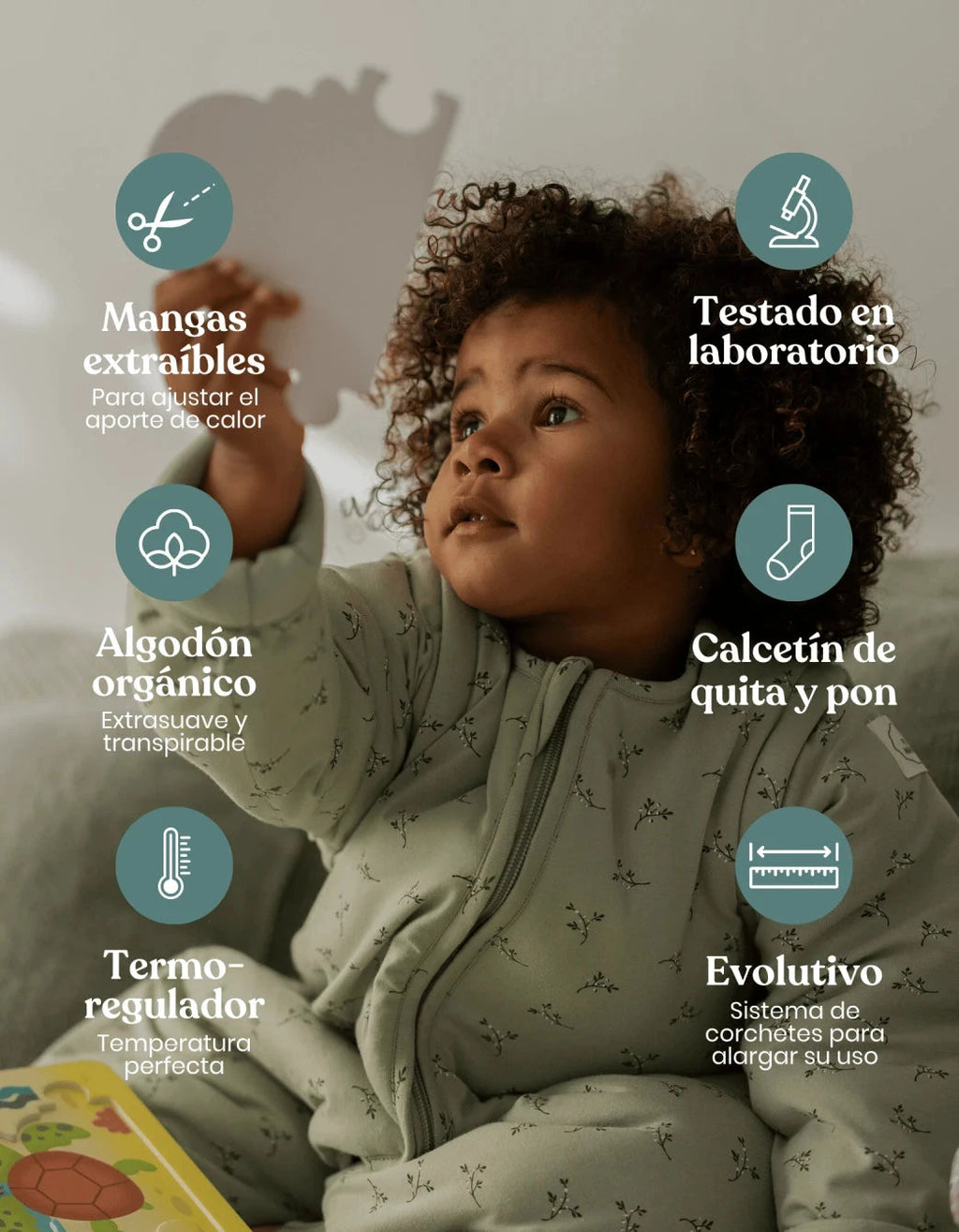 Pijama manta Entretiempo Olive TOG 1,5 Petite Marmotte