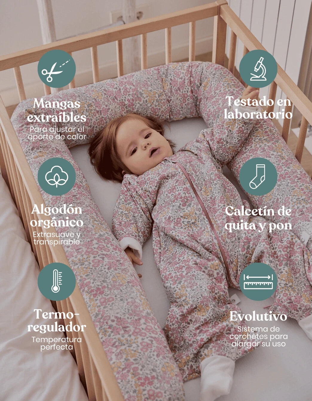 Pijama manta invierno Liberty Rosa TOG 2,5 Petite Marmotte