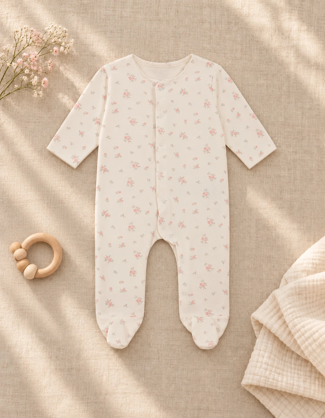pijama bebé florecitas - petite marmotte