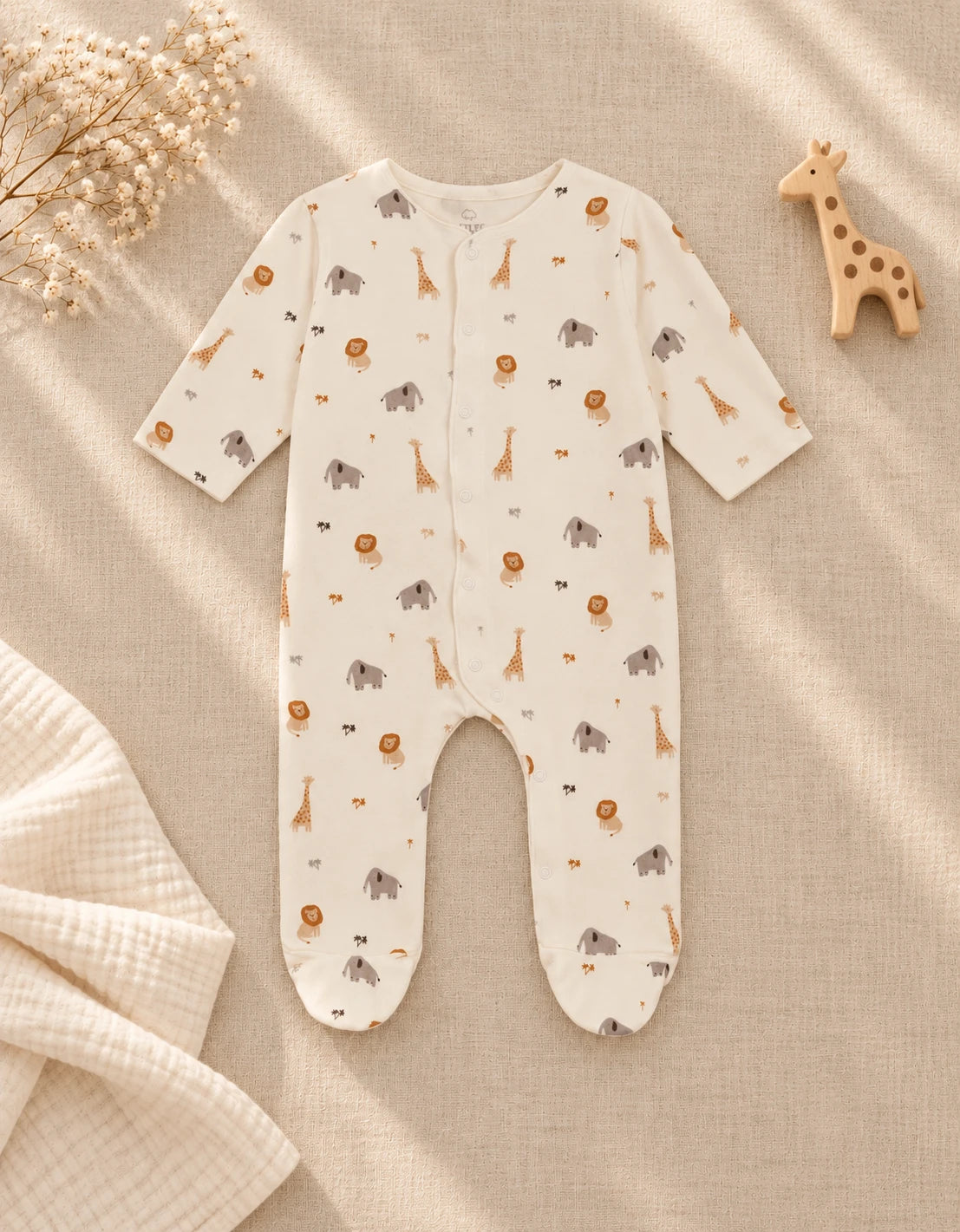 pijama bebé estampado safari - petite marmotte