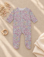 pijama bebé flores liberty rosas - petite marmotte