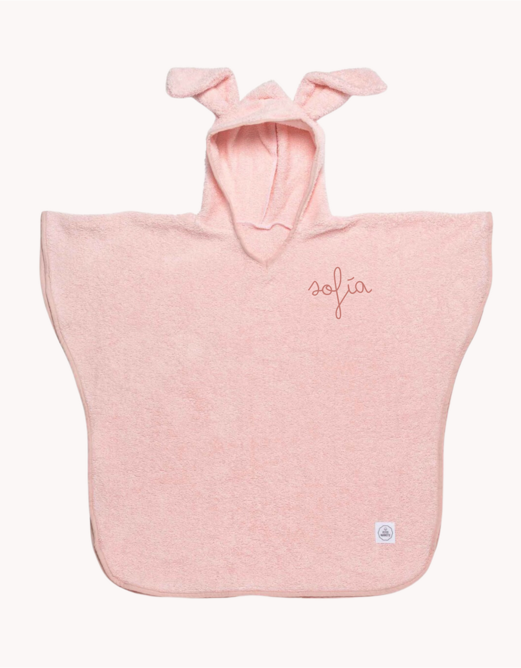Poncho de toalla rosa