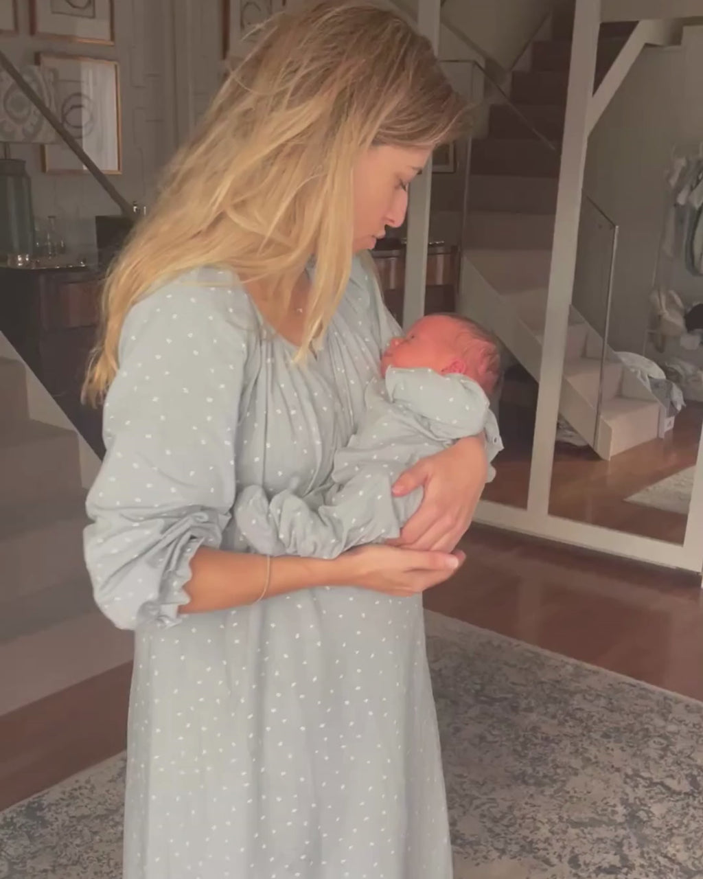 Camisón maternidad Hojas Blancas