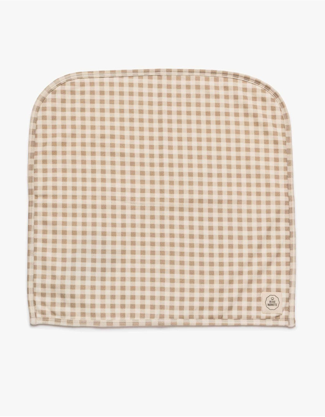 Bavette en tissu Vichy couleur sable
