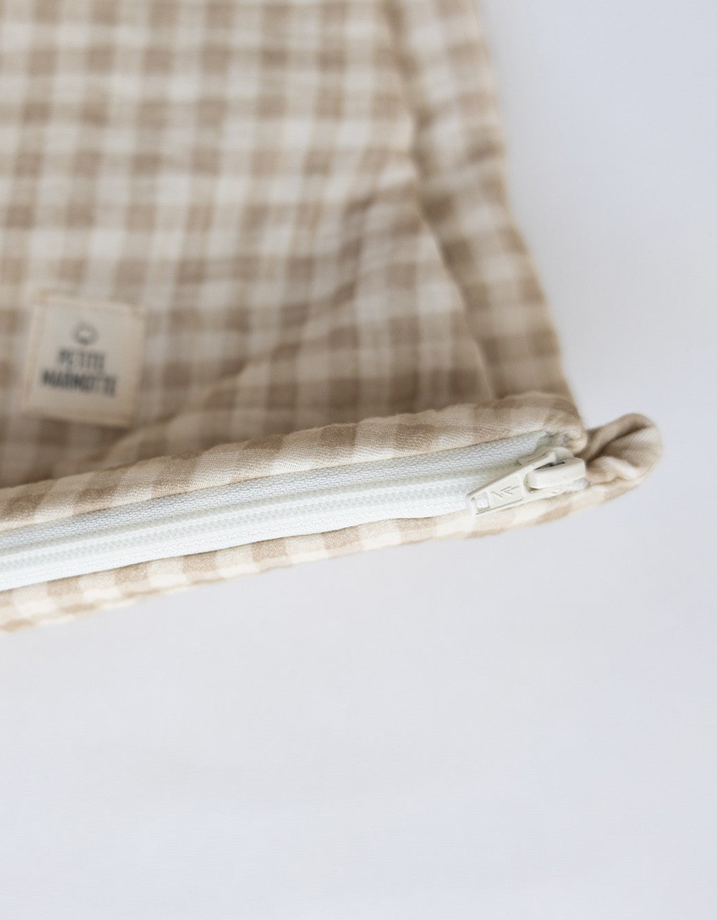 Sac nacelle mi-saison vichy sable