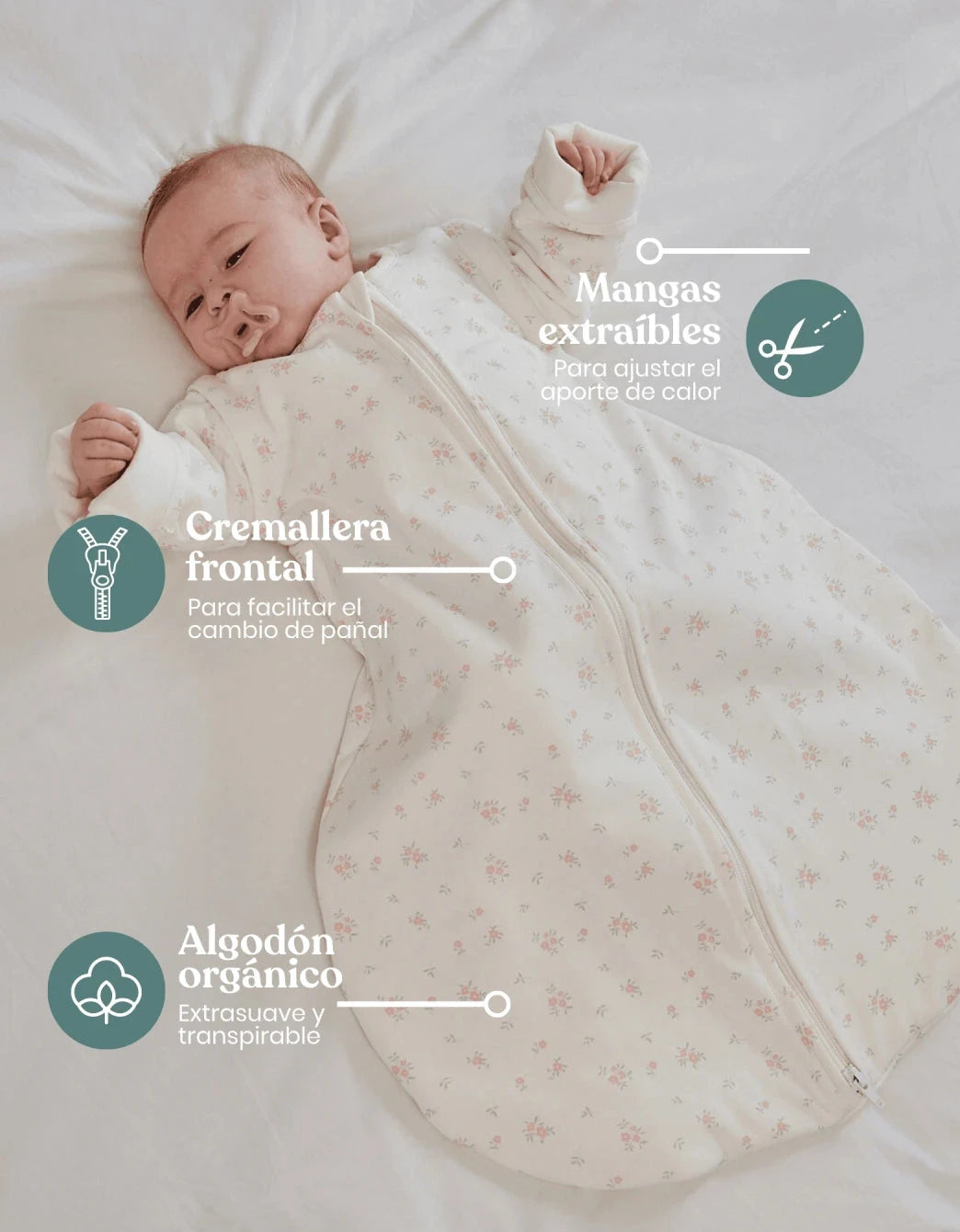 Saco de dormir bebé entretiempo Blossom TOG 1,5 Petite Marmotte