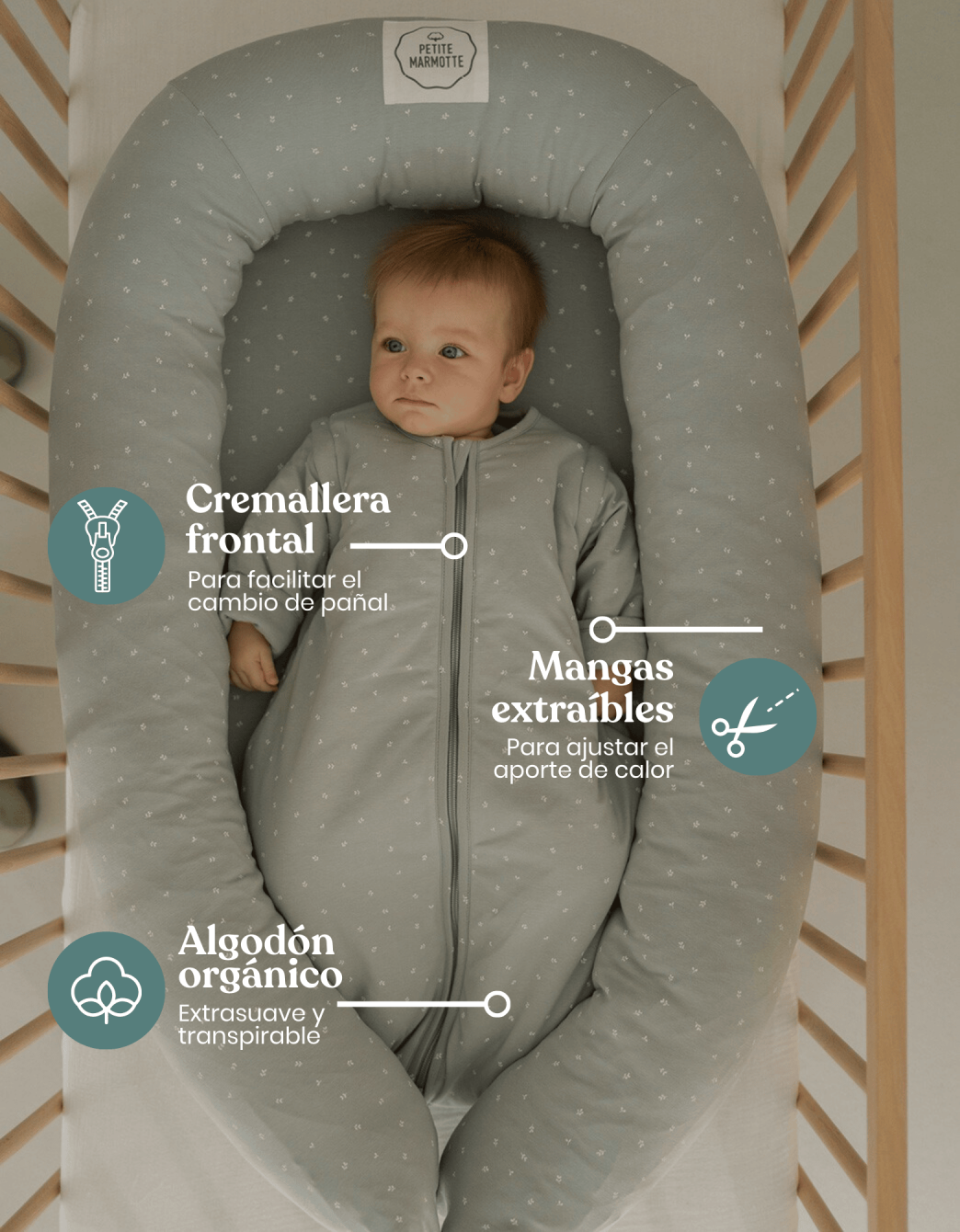 Baby sleeping bag mid-season White Leaves TOG 1.5
